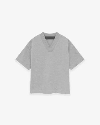 Essentials V Neck Light Heather Grey T Shirt