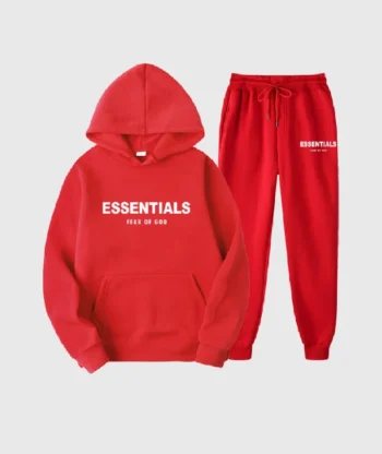 Essentials Fear of God Red Tracksuits