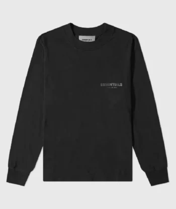 Essentials Long Sleeve Polo Black Sweatshirt