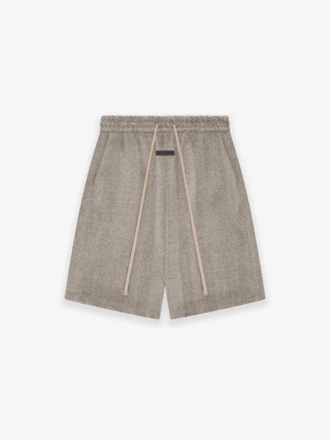 Essentials Chevron Brushed Wool Relaxed Short